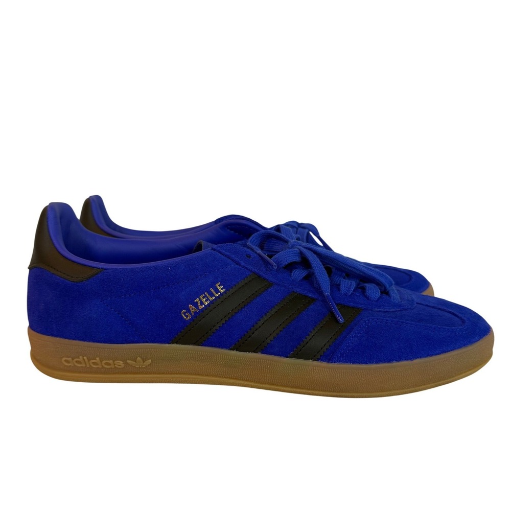 Adidas Gazelle Mens Royal Blue Black Gum Suede Low Top Sneakers Trainers 11 NEW - Picture 3 of 9